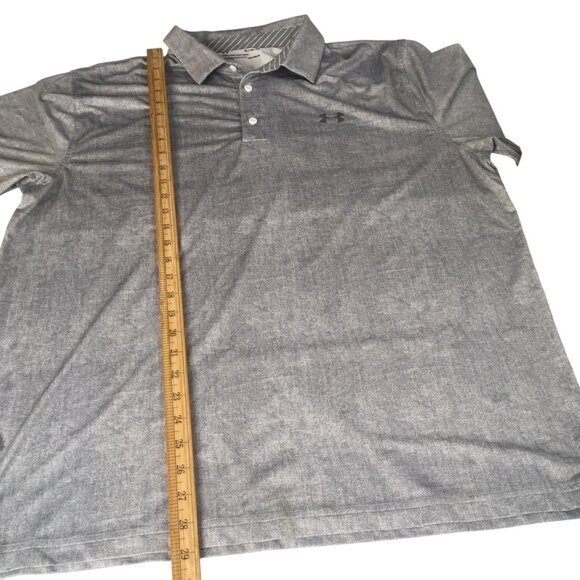 Under Armour Polo Shirt Mens XL Gray HeatGear Loose Golf Performance SS - Picture 4 of 9